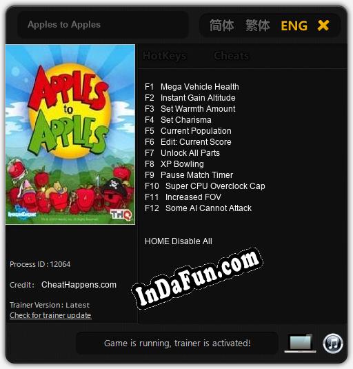 Apples to Apples: Cheats, Trainer +12 [CheatHappens.com]