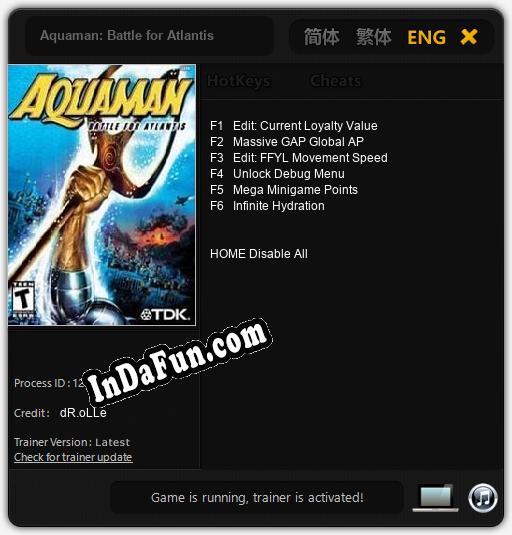 Aquaman: Battle for Atlantis: Cheats, Trainer +6 [dR.oLLe]