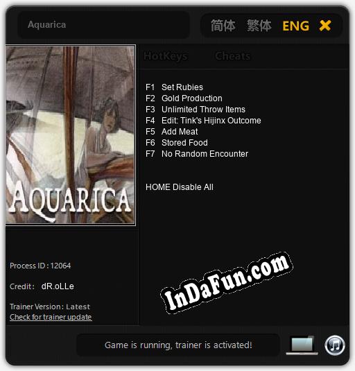 Trainer for Aquarica [v1.0.7]