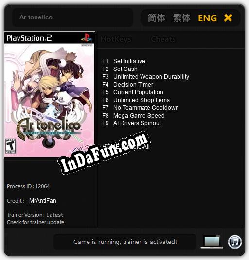 Trainer for Ar tonelico [v1.0.9]