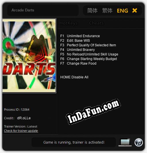 Arcade Darts: TRAINER AND CHEATS (V1.0.31)