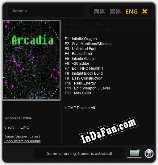 Arcadia: TRAINER AND CHEATS (V1.0.11)