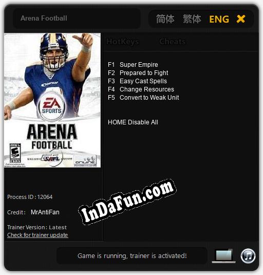 Arena Football: Trainer +5 [v1.5]