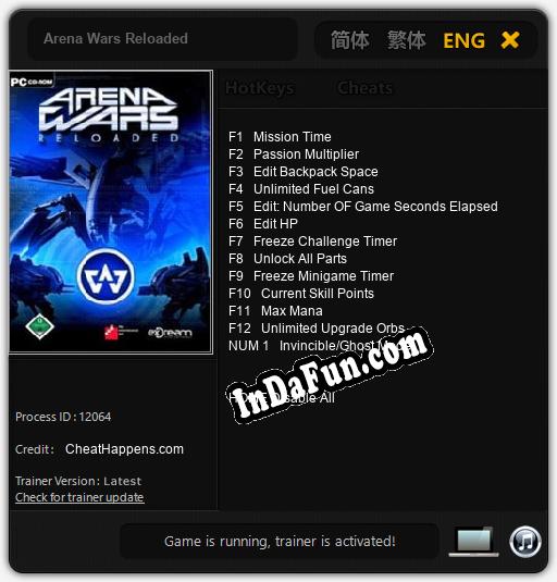 Arena Wars Reloaded: Cheats, Trainer +13 [CheatHappens.com]