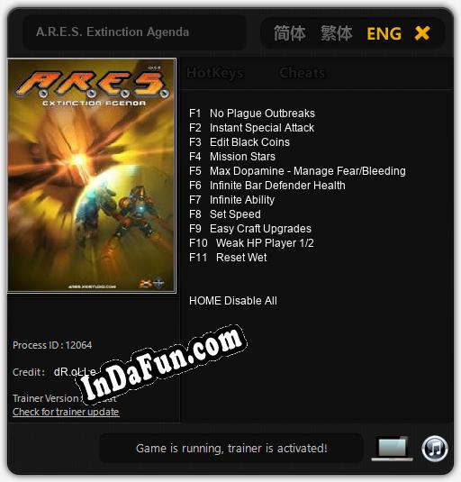 A.R.E.S. Extinction Agenda: Cheats, Trainer +11 [dR.oLLe]