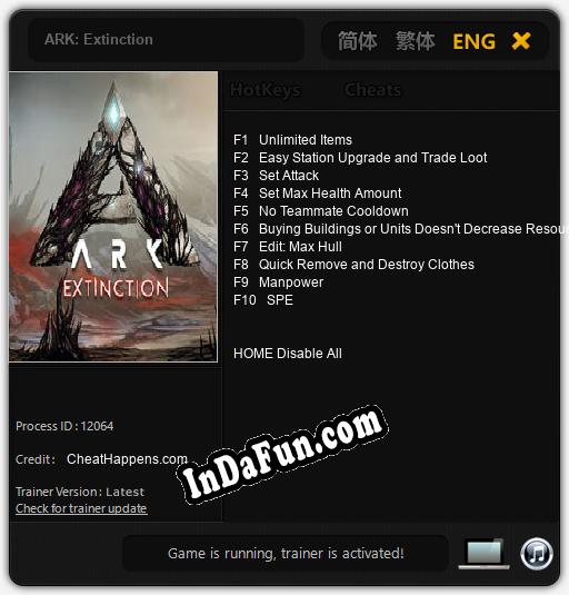 ARK: Extinction: Trainer +10 [v1.4]