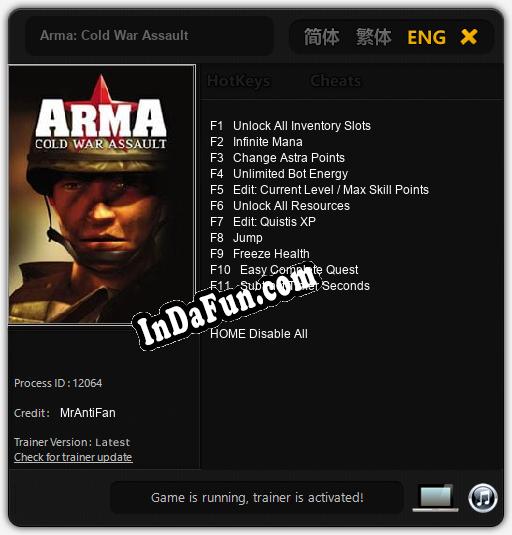 Arma: Cold War Assault: Cheats, Trainer +11 [MrAntiFan]