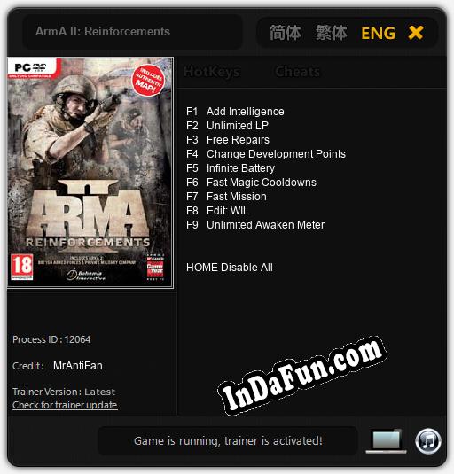 ArmA II: Reinforcements: TRAINER AND CHEATS (V1.0.36)