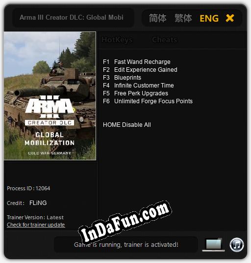 Trainer for Arma III Creator DLC: Global Mobilization Cold War Germany [v1.0.2]