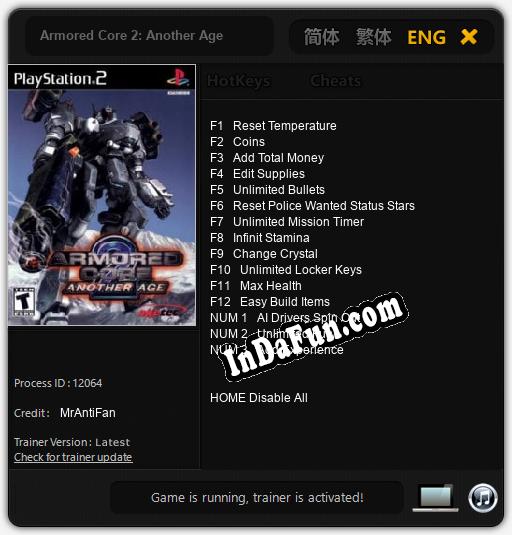 Armored Core 2: Another Age: Trainer +15 [v1.1]