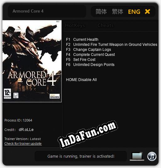 Trainer for Armored Core 4 [v1.0.6]