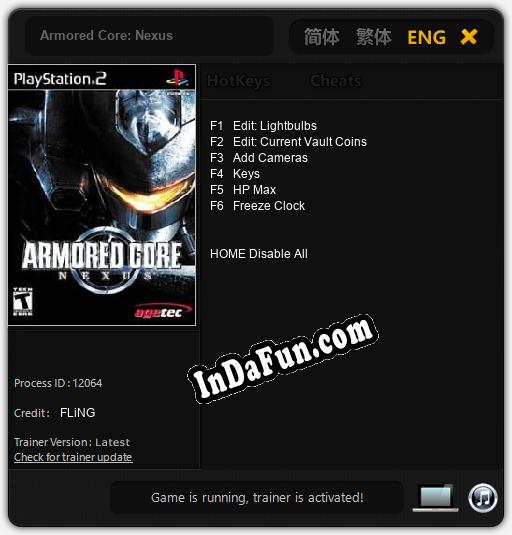 Trainer for Armored Core: Nexus [v1.0.8]