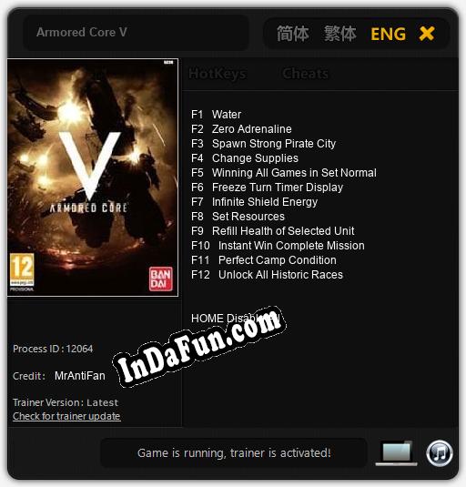 Trainer for Armored Core V [v1.0.4]