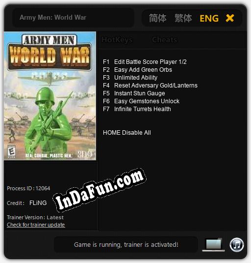 Army Men: World War: TRAINER AND CHEATS (V1.0.94)