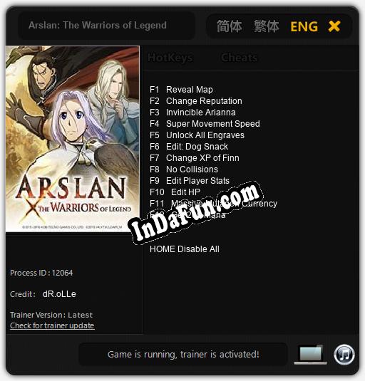 Arslan: The Warriors of Legend: Cheats, Trainer +12 [dR.oLLe]