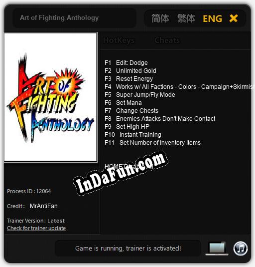 Art of Fighting Anthology: TRAINER AND CHEATS (V1.0.16)