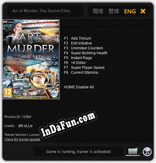 Art of Murder: The Secret Files: Trainer +8 [v1.4]