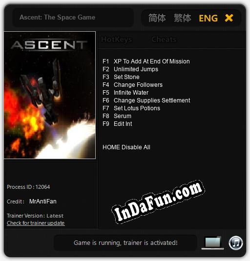 Ascent: The Space Game: TRAINER AND CHEATS (V1.0.64)