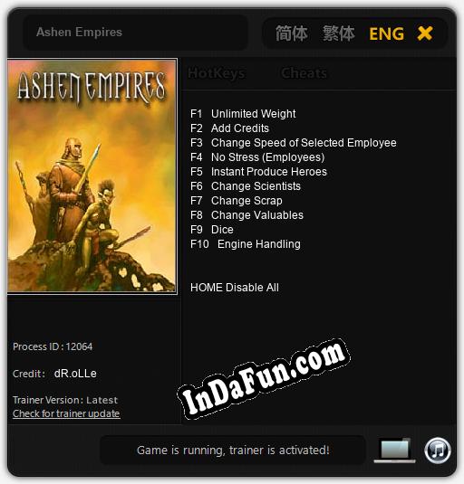 Ashen Empires: TRAINER AND CHEATS (V1.0.1)