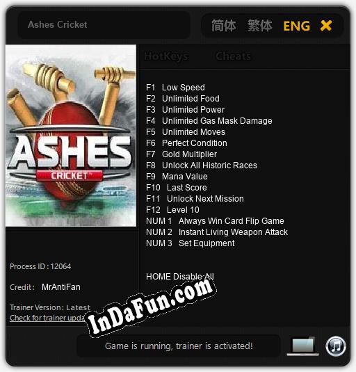 Ashes Cricket: Trainer +15 [v1.9]