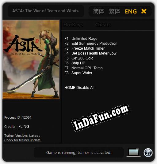 ASTA: The War of Tears and Winds: TRAINER AND CHEATS (V1.0.46)