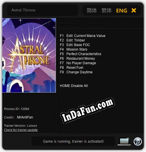 Trainer for Astral Throne [v1.0.1]
