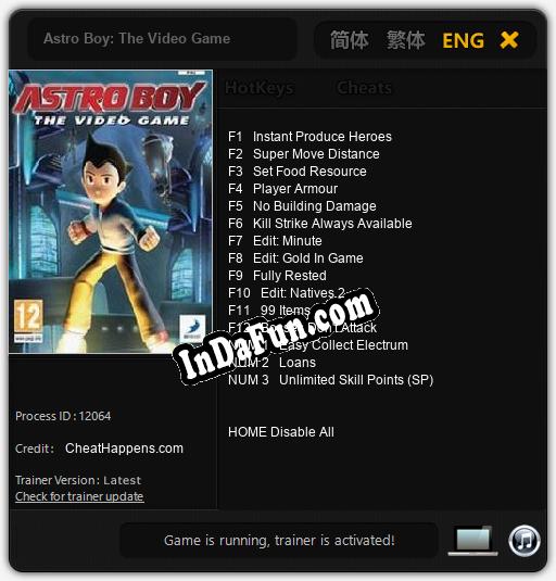 Trainer for Astro Boy: The Video Game [v1.0.4]