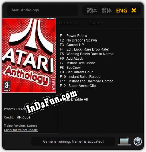 Trainer for Atari Anthology [v1.0.4]