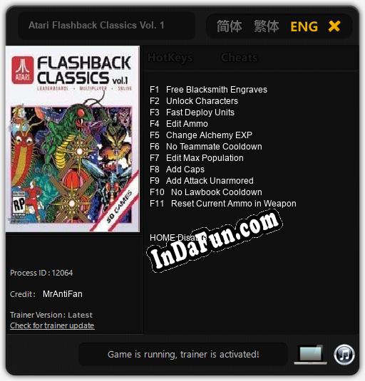 Atari Flashback Classics Vol. 1: Trainer +11 [v1.9]