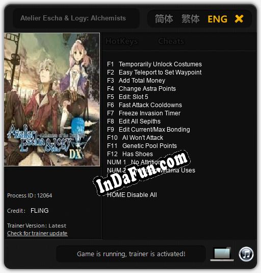 Atelier Escha & Logy: Alchemists of the Dusk Sky DX: TRAINER AND CHEATS (V1.0.44)