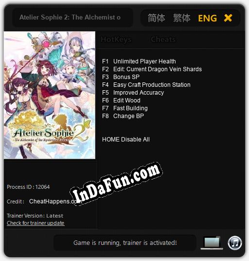 Atelier Sophie 2: The Alchemist of the Mysterious Dream: Cheats, Trainer +8 [CheatHappens.com]