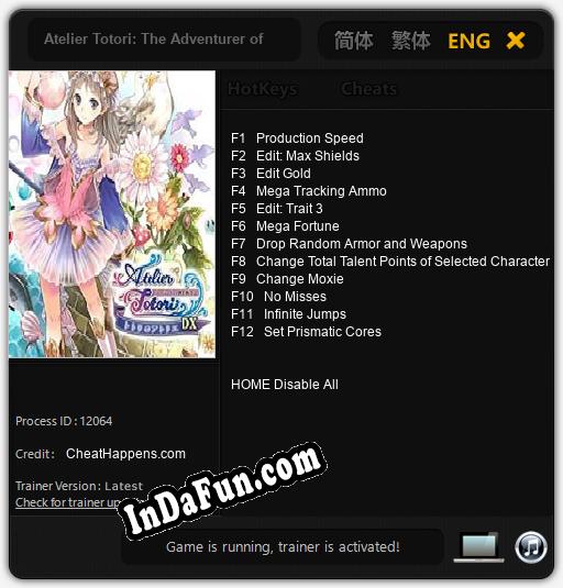 Atelier Totori: The Adventurer of Arland DX: TRAINER AND CHEATS (V1.0.27)