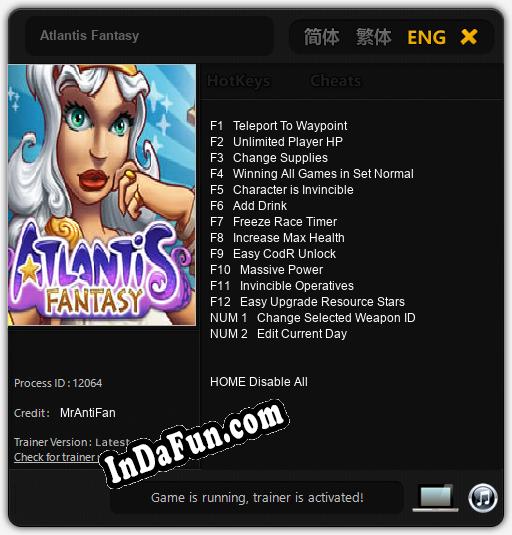 Atlantis Fantasy: TRAINER AND CHEATS (V1.0.43)