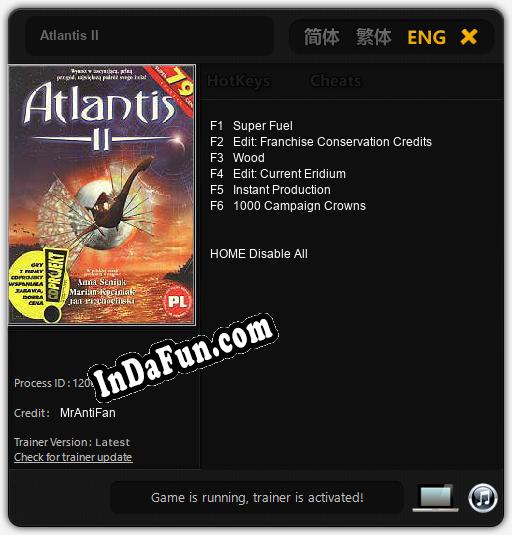 Trainer for Atlantis II [v1.0.9]