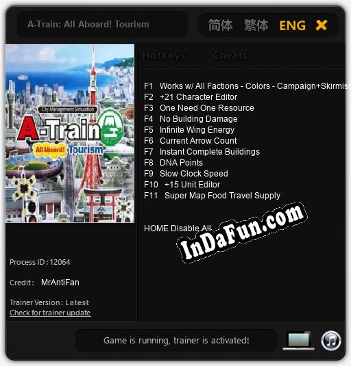 A-Train: All Aboard! Tourism: TRAINER AND CHEATS (V1.0.72)