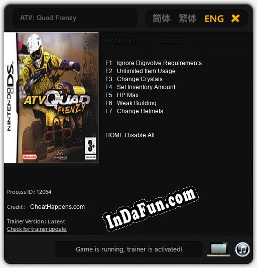 ATV: Quad Frenzy: Cheats, Trainer +7 [CheatHappens.com]