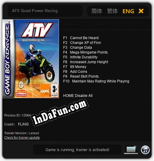 Trainer for ATV Quad Power Racing [v1.0.8]