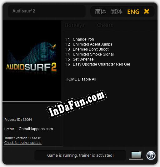 Trainer for Audiosurf 2 [v1.0.7]