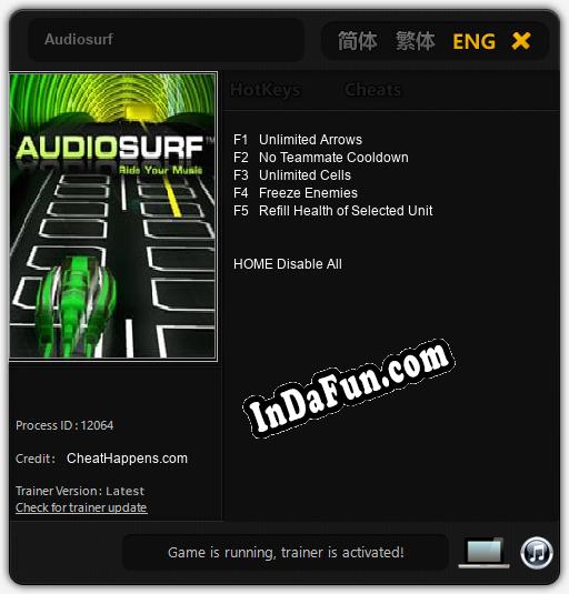 Trainer for Audiosurf [v1.0.1]