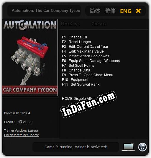 Automation: The Car Company Tycoon Game: TRAINER AND CHEATS (V1.0.82)