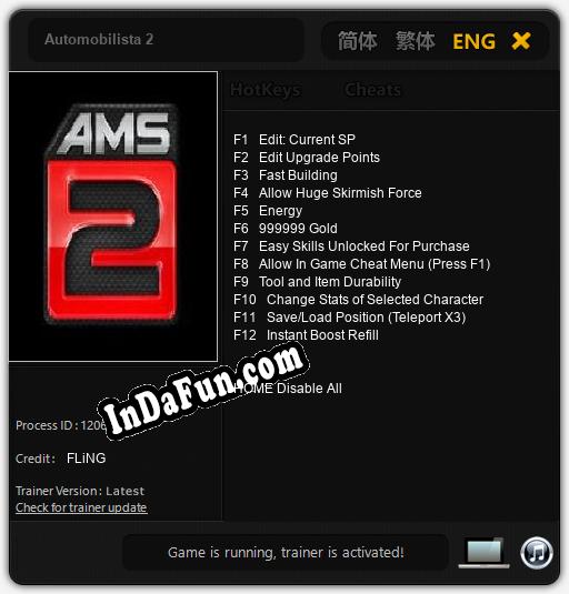 Automobilista 2: TRAINER AND CHEATS (V1.0.11)