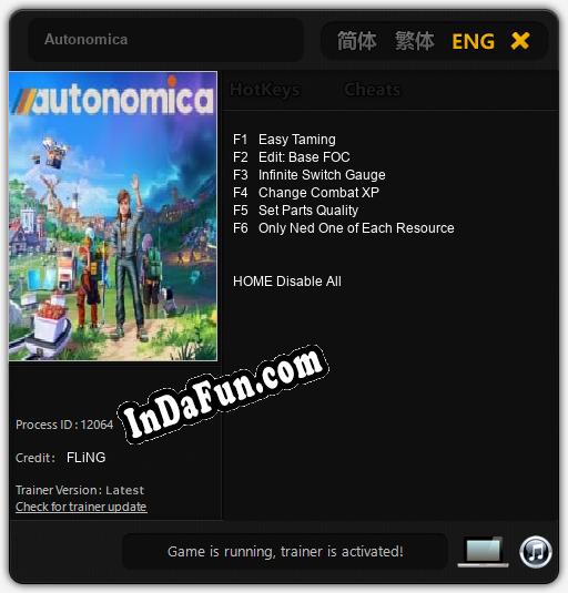 Autonomica: Cheats, Trainer +6 [FLiNG]