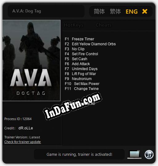 Trainer for A.V.A: Dog Tag [v1.0.1]