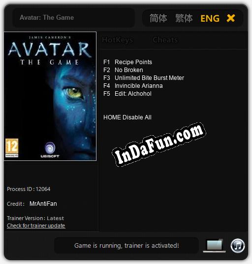 Avatar: The Game: TRAINER AND CHEATS (V1.0.46)