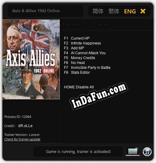 Axis & Allies 1942 Online: Cheats, Trainer +8 [dR.oLLe]