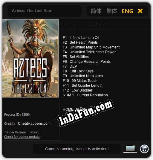 Trainer for Aztecs: The Last Sun [v1.0.6]