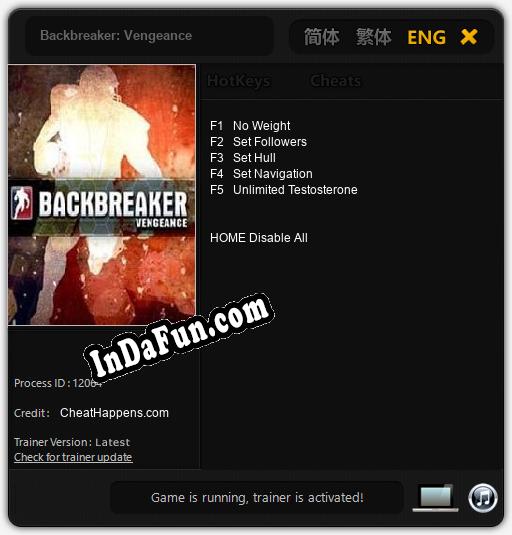 Backbreaker: Vengeance: Trainer +5 [v1.2]