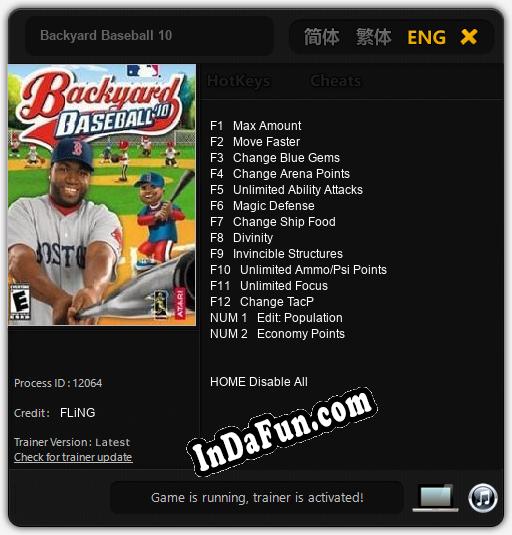 Backyard Baseball 10: TRAINER AND CHEATS (V1.0.34)