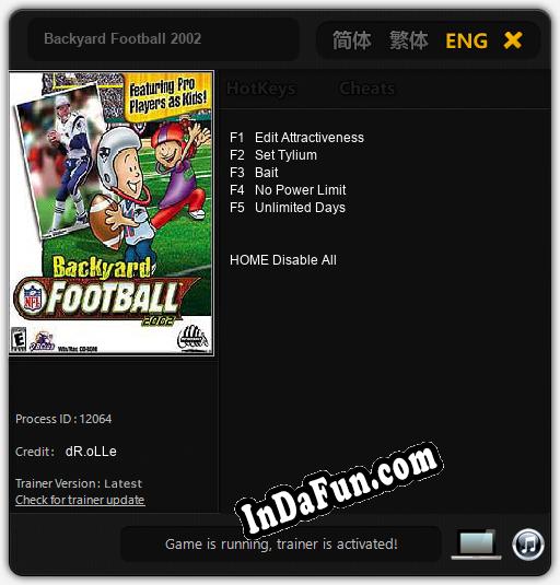 Backyard Football 2002: Trainer +5 [v1.5]