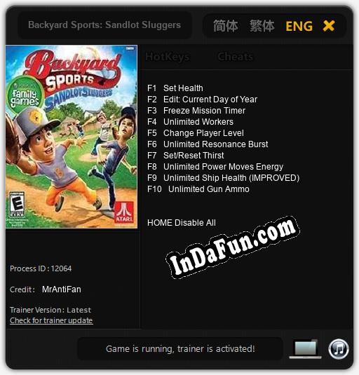 Trainer for Backyard Sports: Sandlot Sluggers [v1.0.9]